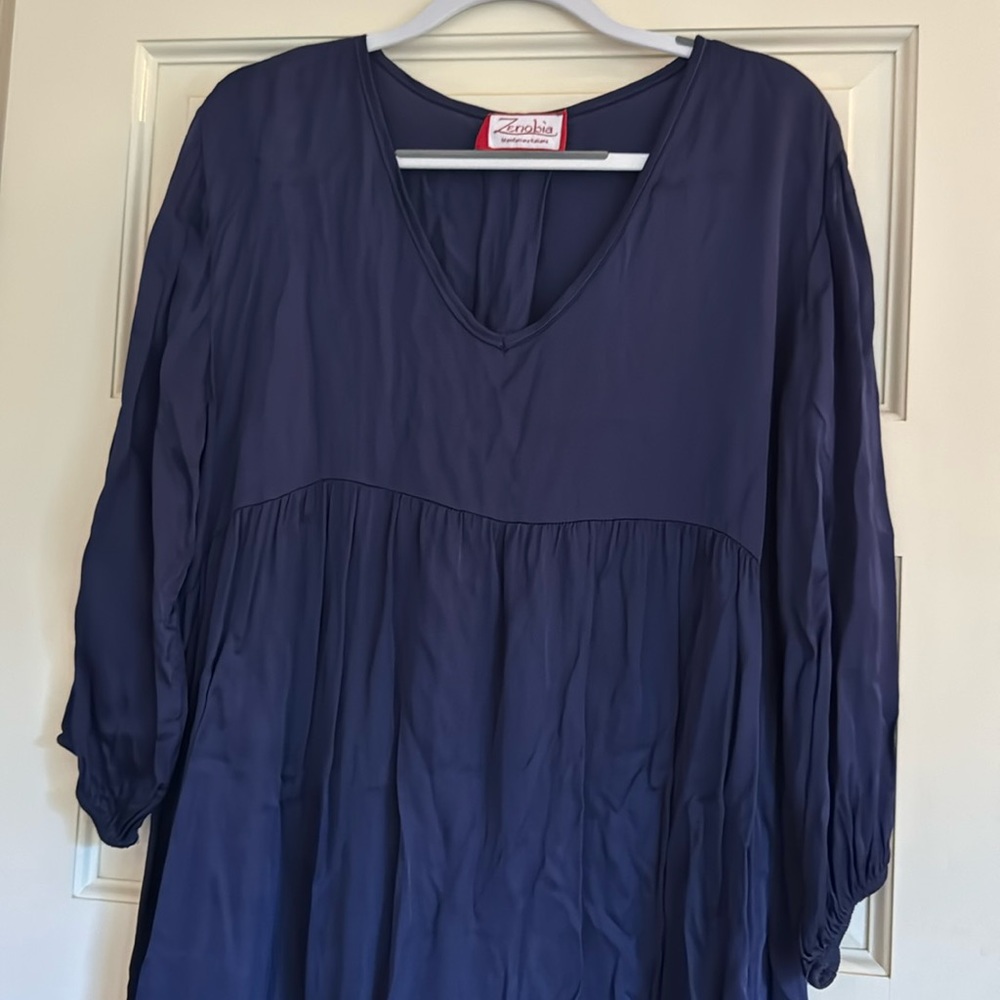Made in Italy Zenobia satin navy blue